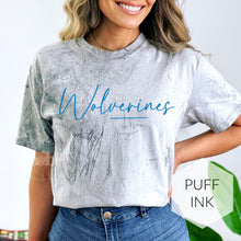 Load image into Gallery viewer, MTO / Wolverines Script, PUFF blue lettering