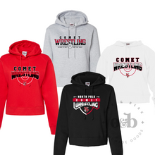 Load image into Gallery viewer, MTO / Comets Wrestling, women's cropped hoodie