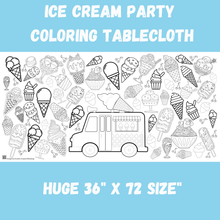 Load image into Gallery viewer, RTS / Ice Cream Coloring Tablecloth | Summer Activity for Kids