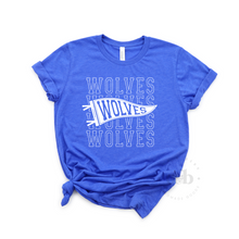 Load image into Gallery viewer, MTO / Wolves Stacked Pennant, youth+adult
