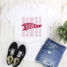 Load image into Gallery viewer, MTO / Hawks Stacked Pennant, youth+adult