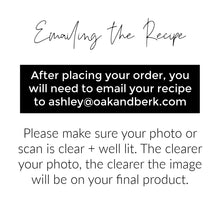 Load image into Gallery viewer, MTO / Handwriting Recipe Pillow