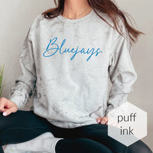 Load image into Gallery viewer, MTO / Bluejays Script, PUFF blue lettering