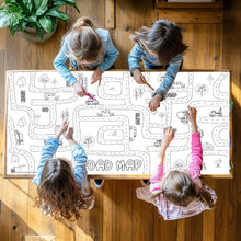Load image into Gallery viewer, RTS / Cars & Trucks Road Map Mat | Giant Coloring Play Activity