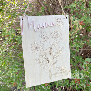MTO / Engraved Birth Flowers