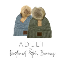 Load image into Gallery viewer, RTS / ADULT Patch Heathered Beanies
