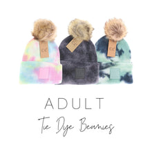 Load image into Gallery viewer, RTS / Youth/Adult Tie Dye Pom Beanies