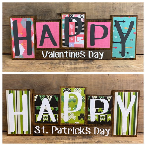 MTO / Happy Valentine's Day + St. Patrick's Day {REVERSIBLE} Blocks