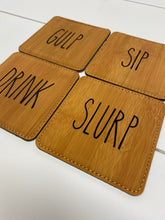 Load image into Gallery viewer, Leatherette Coasters - Set of 4