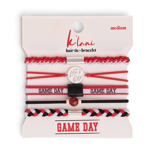 RTS / Game Day Red/Black Hair Tie Bracelets