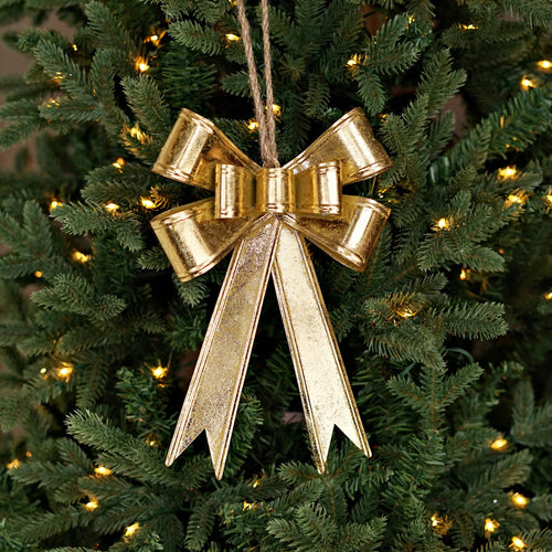 RTS / Dazzling Gold Metal Bow Ornament