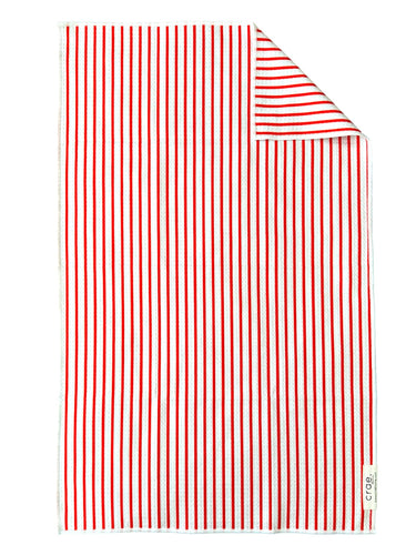 RTS / Pinner Red: White/Red Double-Sided Hand Towel
