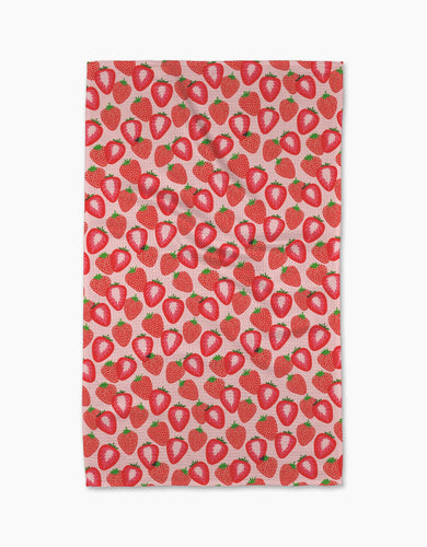 Geometry / So Many Strawberries Tea Towel