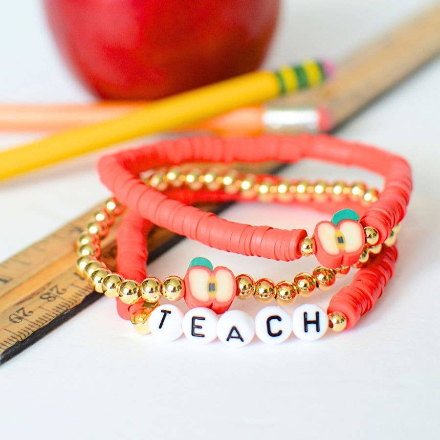 RTS / Red Apple TEACH Bracelet Set