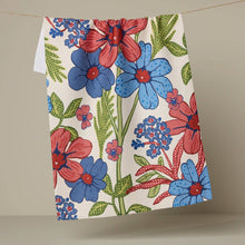 Load image into Gallery viewer, RTS / Plaid Floral Tea Towel
