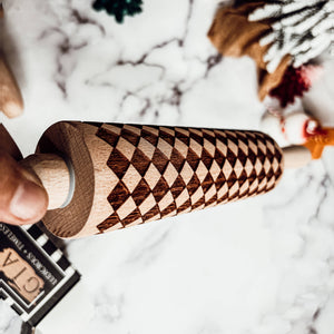 RTS / Christmas Cookie Wood Rolling Pin