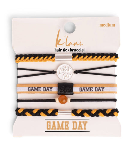 RTS / Game Day Black/Gold Hair Tie Bracelets