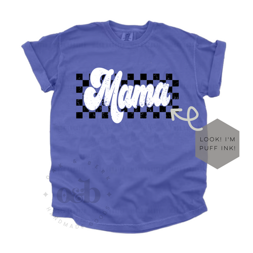 RTS / Checkered Mama PUFF INK, periwinkle
