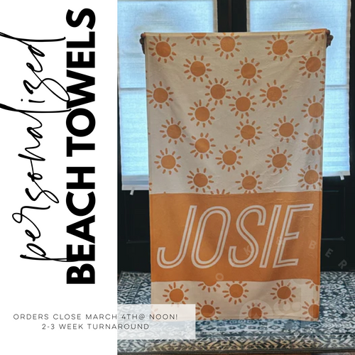 PRE-ORDER / Personalized Beach Towels, girl *CLOSING 5/26 @ NOON