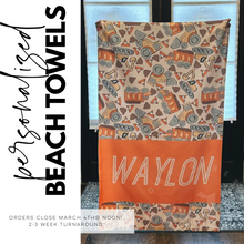 Load image into Gallery viewer, PRE-ORDER / Personalized Beach Towels, boy *CLOSING 5/26 @ NOON