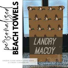 Load image into Gallery viewer, PRE-ORDER / Personalized Beach Towels, boy *CLOSING 5/26 @ NOON