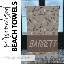 Load image into Gallery viewer, PRE-ORDER / Personalized Beach Towels, boy *CLOSING 5/26 @ NOON