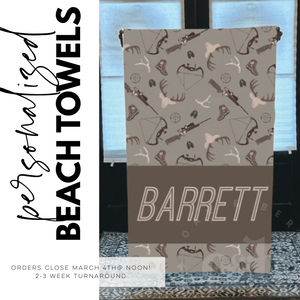 PRE-ORDER / Personalized Beach Towels, boy *CLOSING 5/26 @ NOON