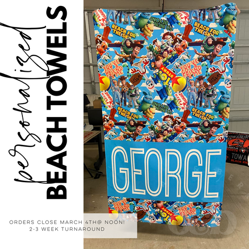 PRE-ORDER / Personalized Beach Towels, boy *CLOSING 5/26 @ NOON