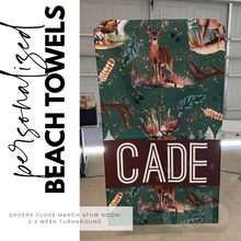 Load image into Gallery viewer, PRE-ORDER / Personalized Beach Towels, boy *CLOSING 5/26 @ NOON