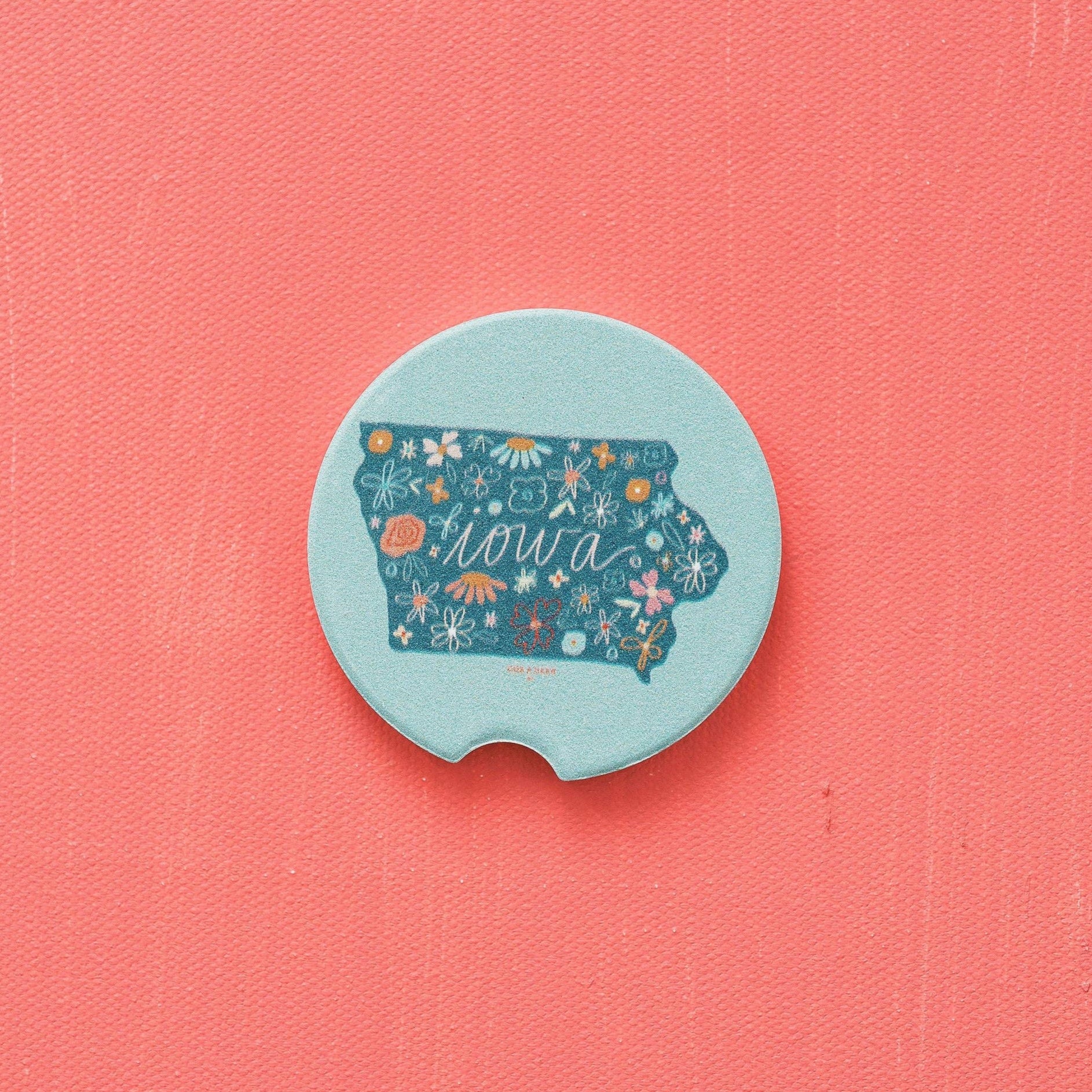 Iowa Floral Car Coaster