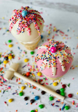 Load image into Gallery viewer, RTS / Chocolate Breakable Ice Cream Cones w/ Mini MM&amp;s, White