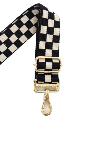RTS / Checkered Adjustable Bag Strap: Black