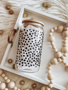 RTS / Glass Cup: Black Dots 16oz