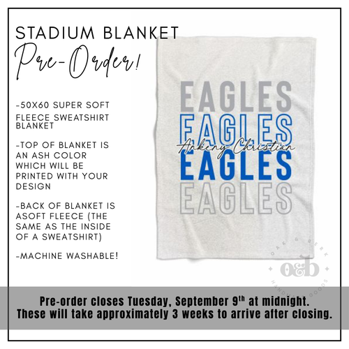 PRE-ORDER | Ankeny Christian Stadium Blanket
