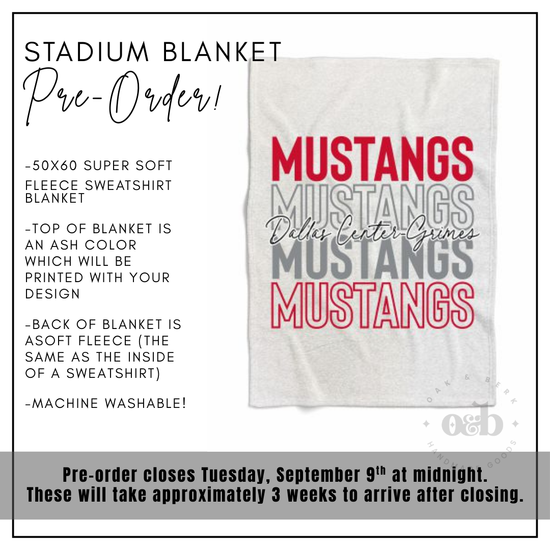 PRE-ORDER | Dallas Center-Grimes Stadium Blanket