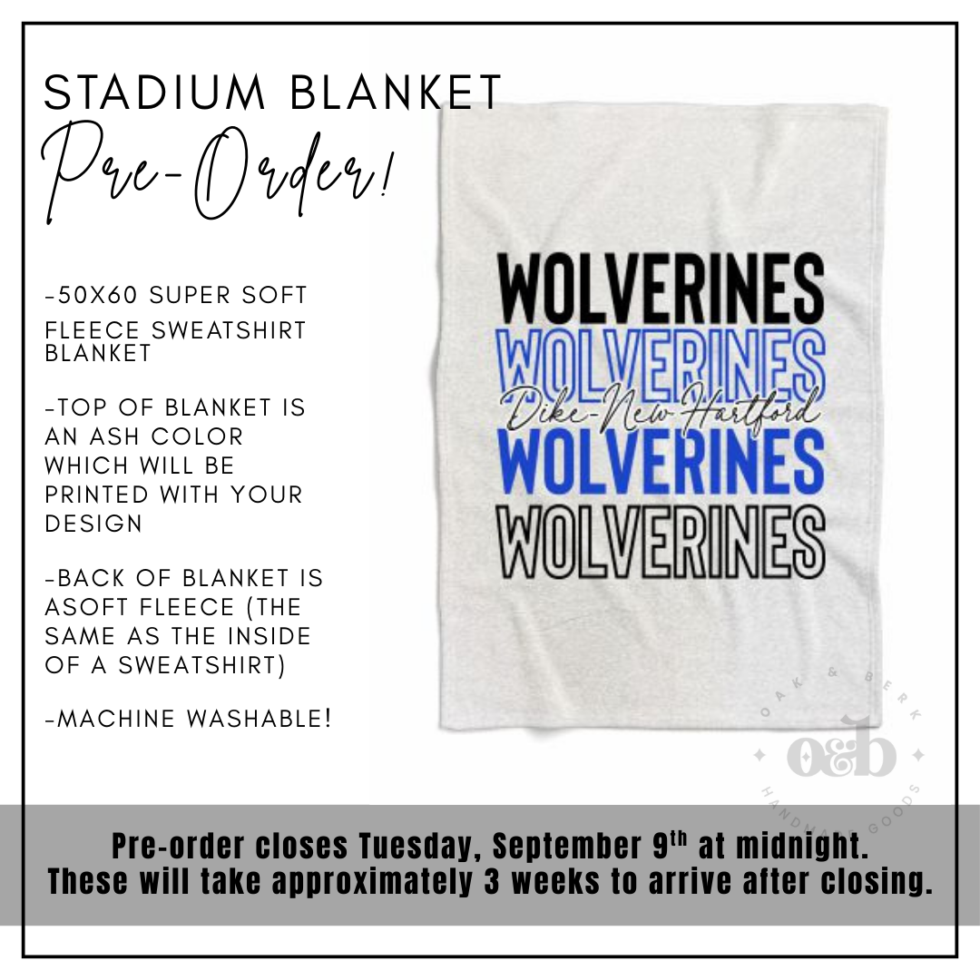 PRE-ORDER | Dike-New Hartford Stadium Blanket