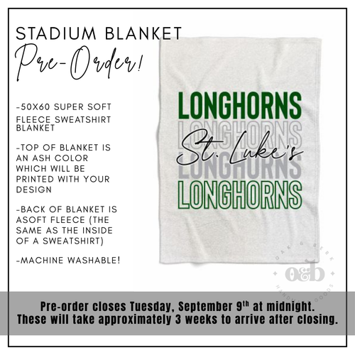 PRE-ORDER | St. Lukes Stadium Blanket