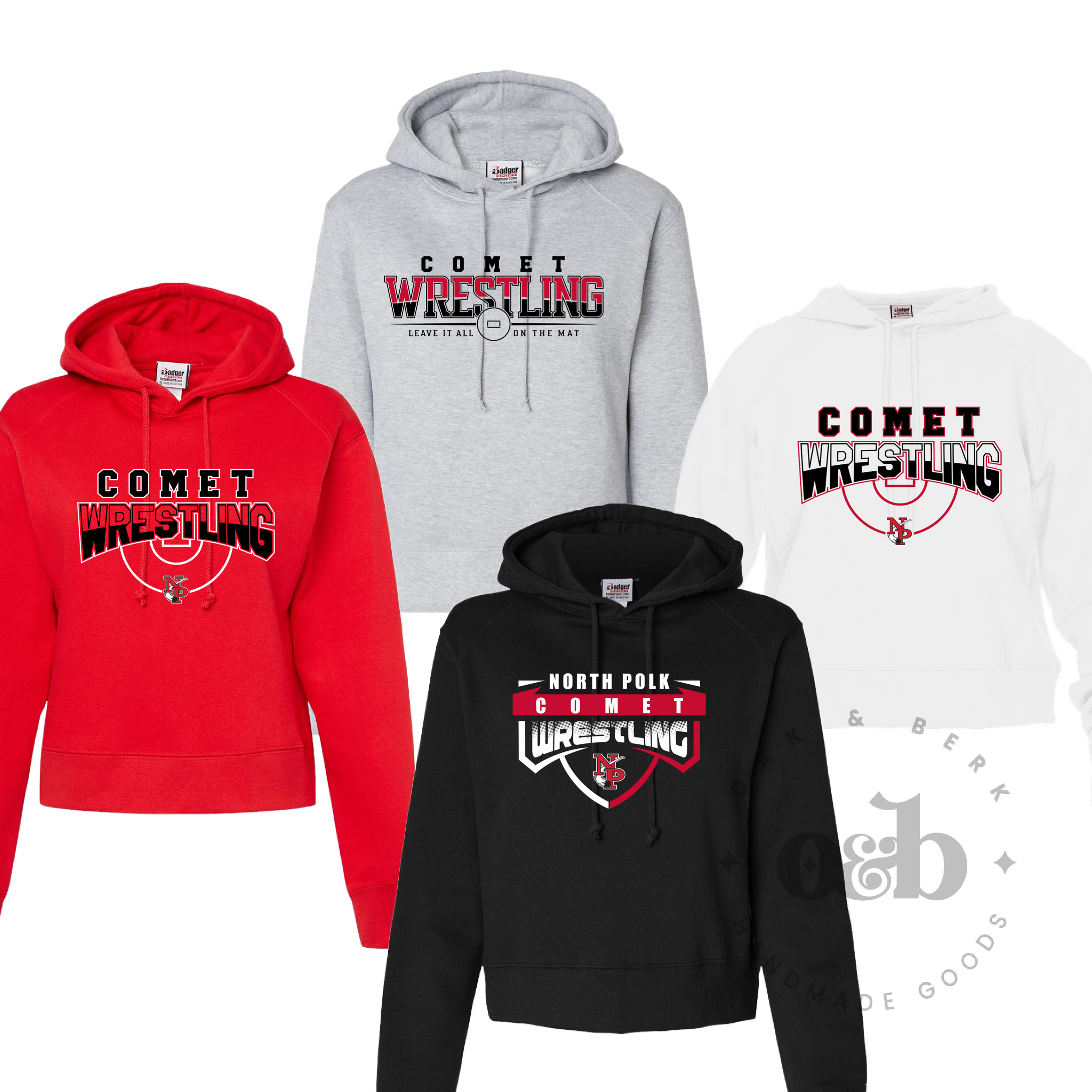 MTO / Comets Wrestling, women's cropped hoodie