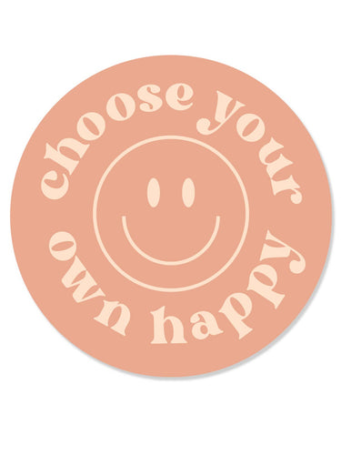 Choose Your Own Happy Sticker - Peach