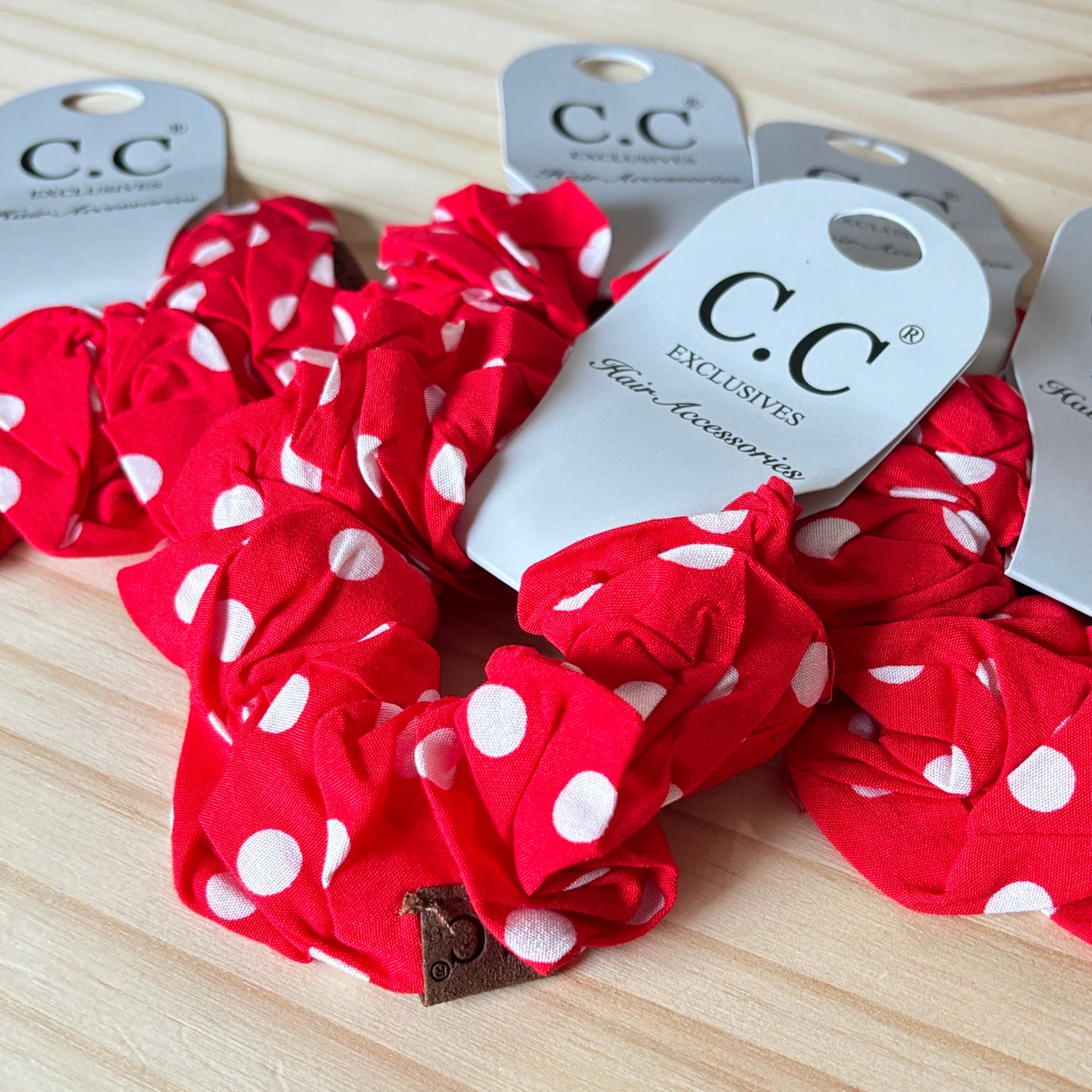 RTS / Red Polka Dot Scrunchies