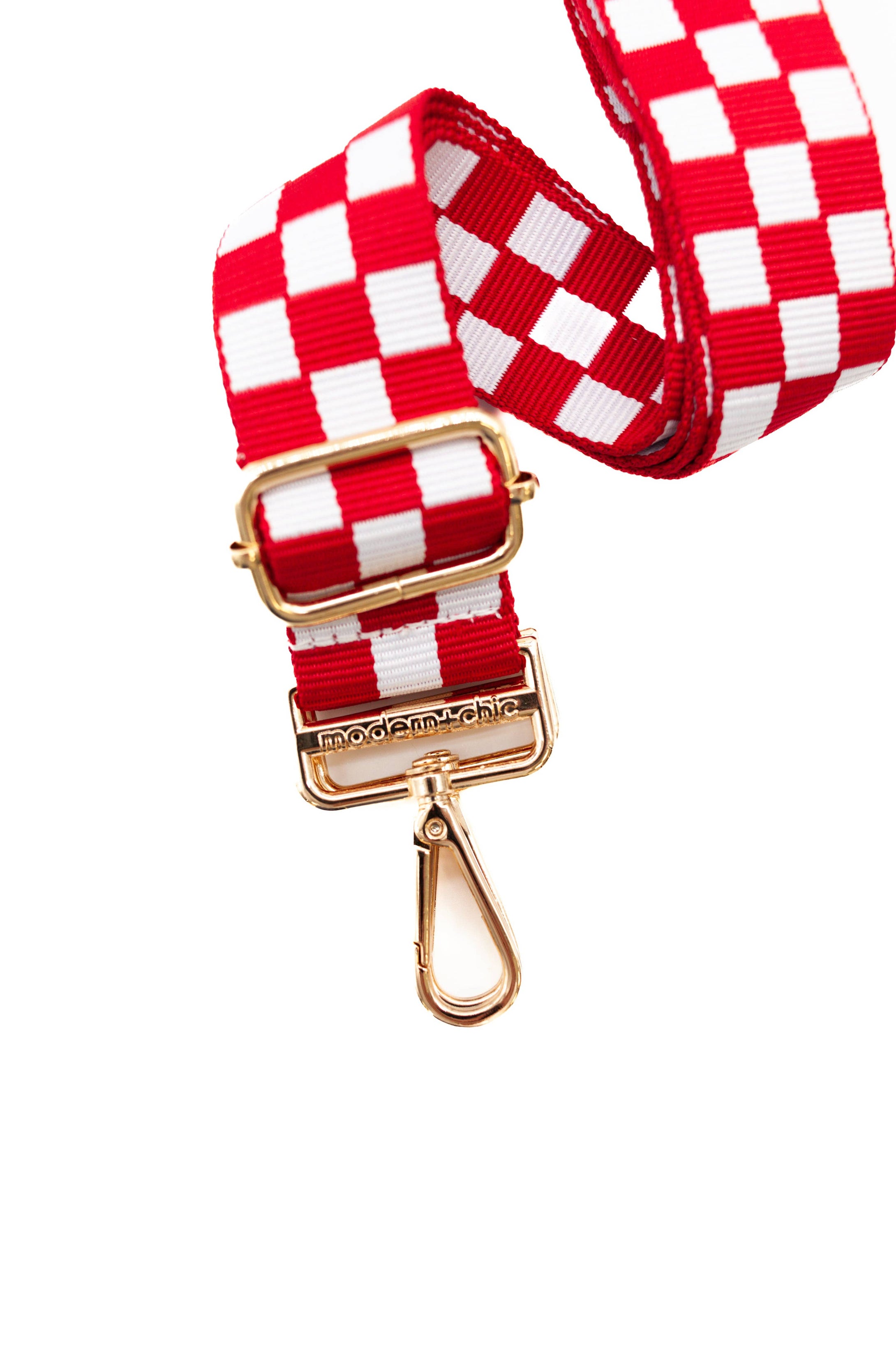 RTS / Checkered Adjustable Bag Strap: Red