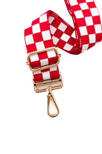 RTS / Checkered Adjustable Bag Strap: Red