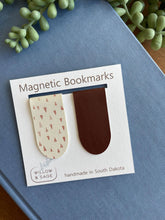 Load image into Gallery viewer, Magnetic Bookmark Pair | Plum Bookmarks | Faux Leather