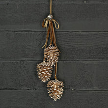Load image into Gallery viewer, RTS / Champagne Glitter Pinecone Trio Cluster