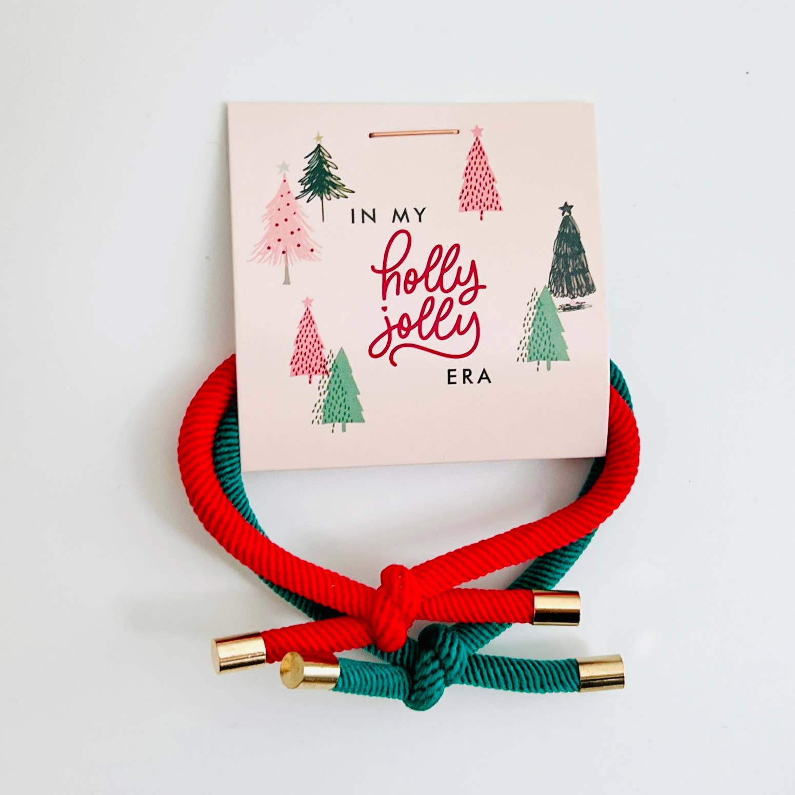 RTS / Red & Green Tie Hair Tie