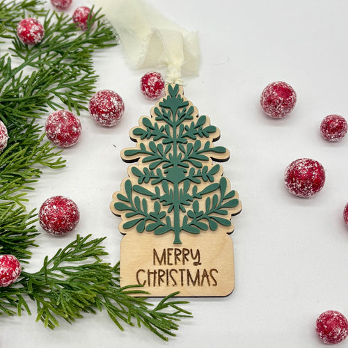 RTS / Merry Christmas + Acrylic Tree Ornament