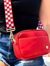 Load image into Gallery viewer, RTS / Checkered Adjustable Bag Strap: Red