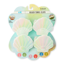 Load image into Gallery viewer, RTS / Iridescent Seashell Beach Towel Clips, 4pk