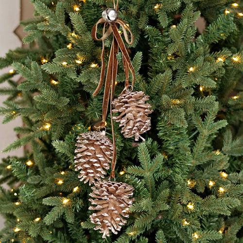 RTS / Champagne Glitter Pinecone Trio Cluster