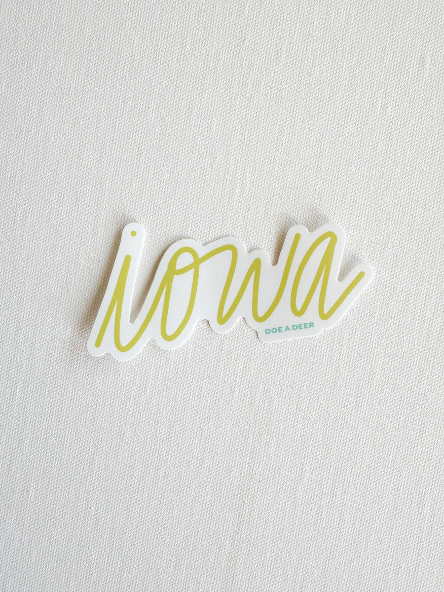 Iowa Script Sticker – Oak and Berk